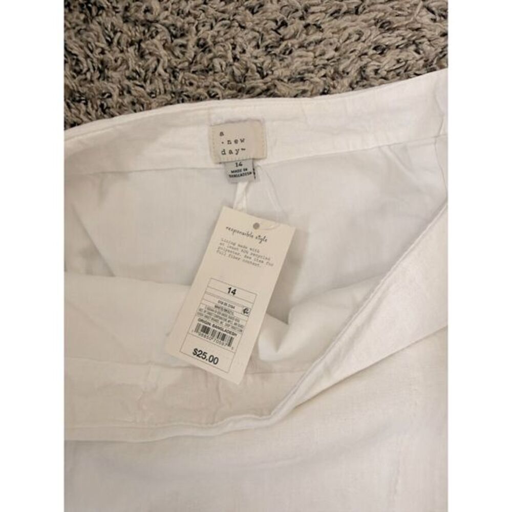 NWT A New Day‎ White Linen Blend Wrap Skort - Size 14